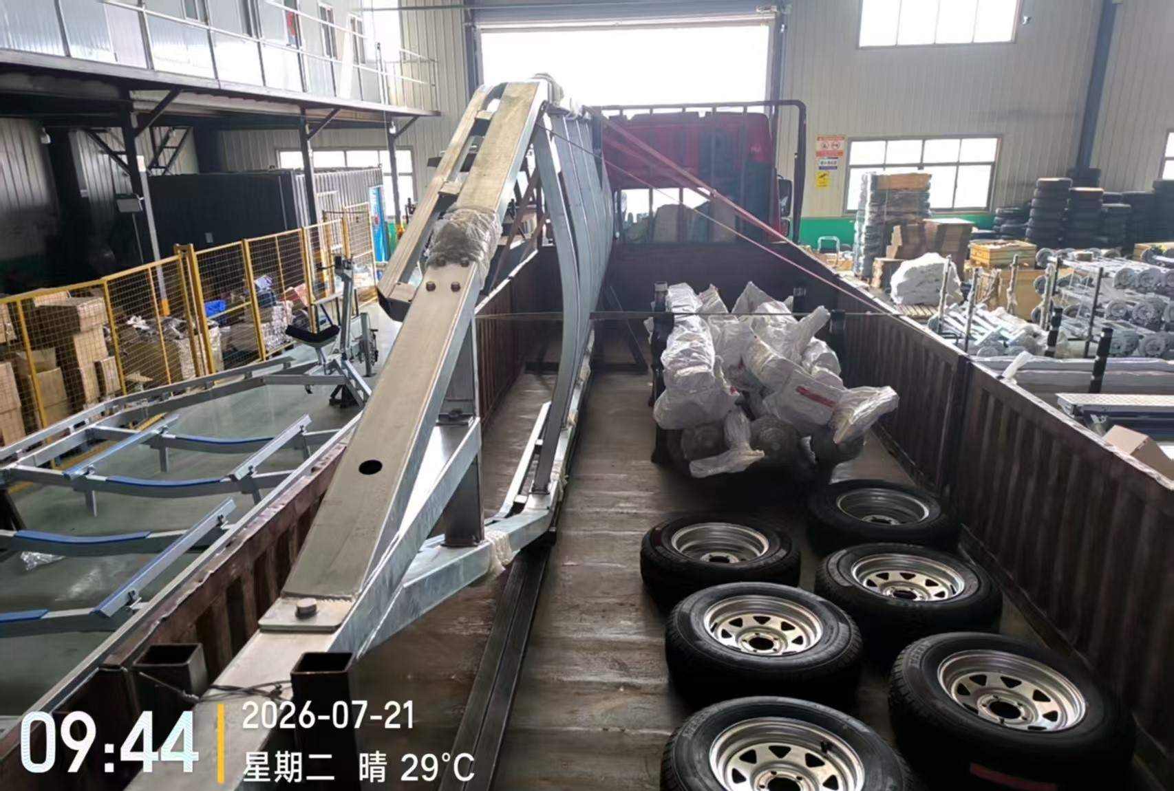Trailer packaged for shipment