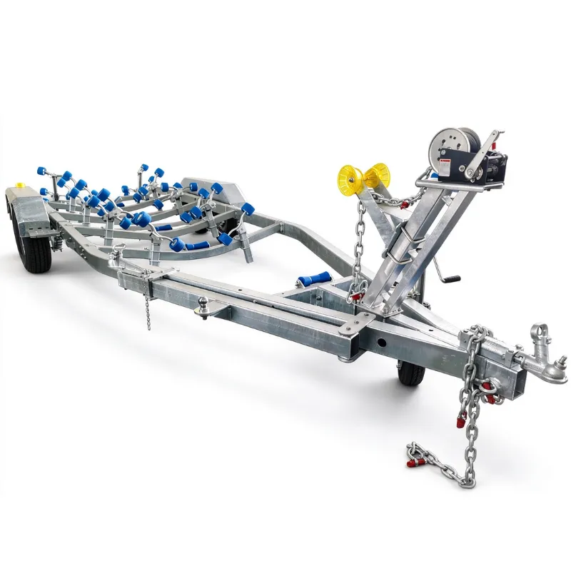Boat trailer with extension and side folding capability